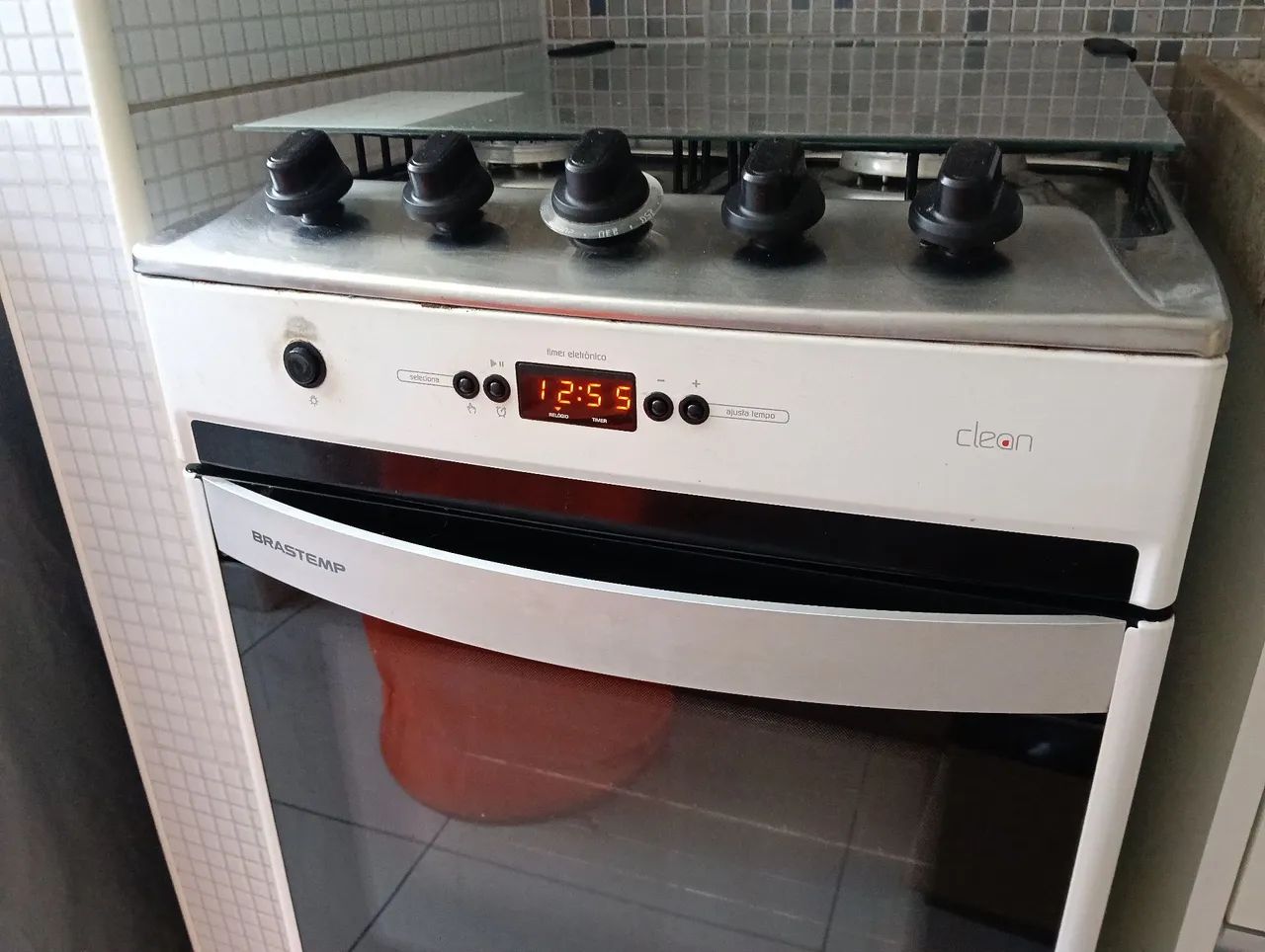 Fogão Brastemp 4 bocas com relógio e timer automático 