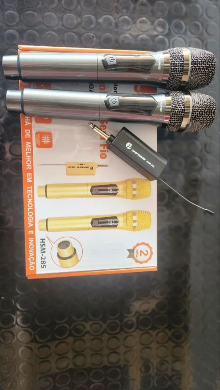 Kit com 2 Microfones Sem Fio | Som Limpo e Profissional! 