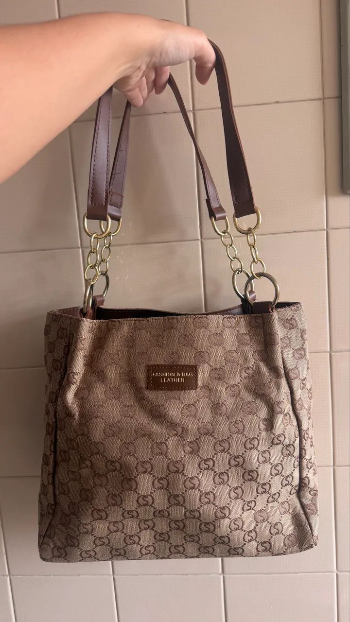 BOLSA MEDIA MARROM NUNCA USADA - Foto 3