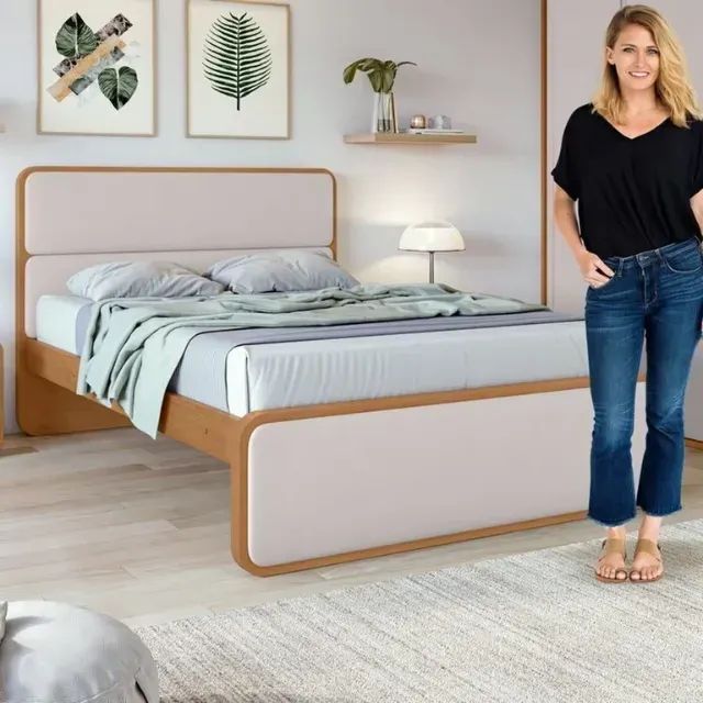 Cama Casal Loop Luxo 1,40m Easy Like Ideal para Quarto Moderno