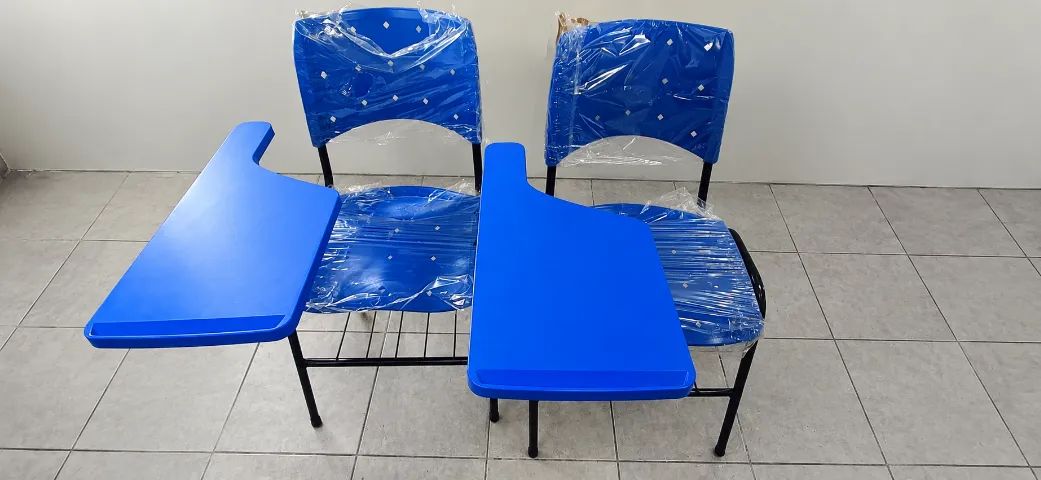 15 New Polypropylene Plastic University Chairs with Desktop and Pencil Holder.