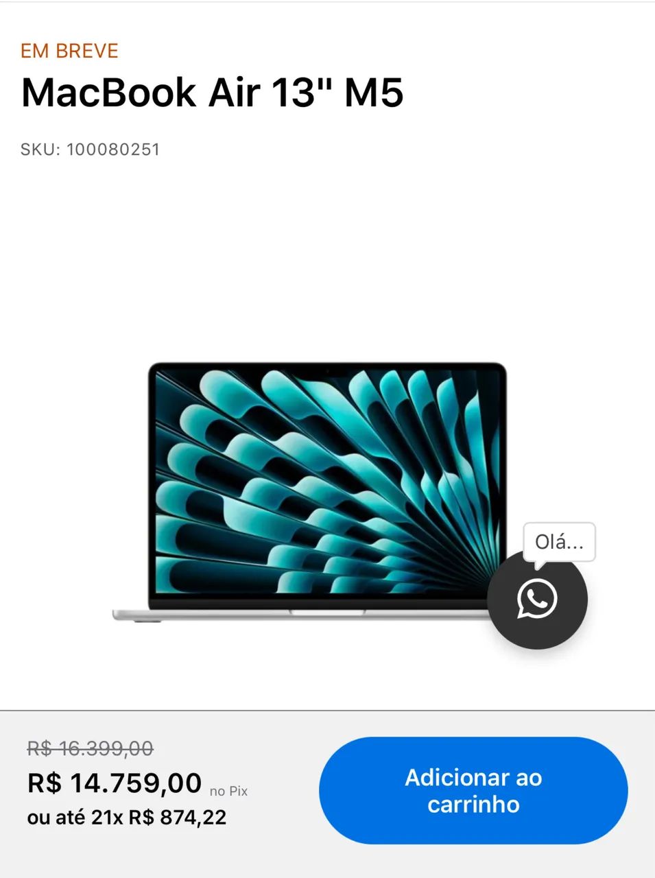 MacBook Air 13 16GB NOVO LACRADO COM NOTA FISCAL