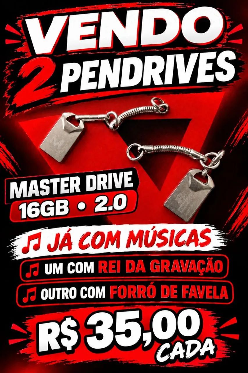 Pendrive de 16gb já com músicas 