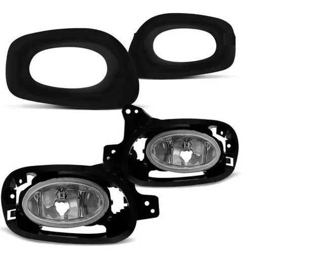 Par Farol Milha Com Moldura Preta Honda Fit 2012 2013 2014