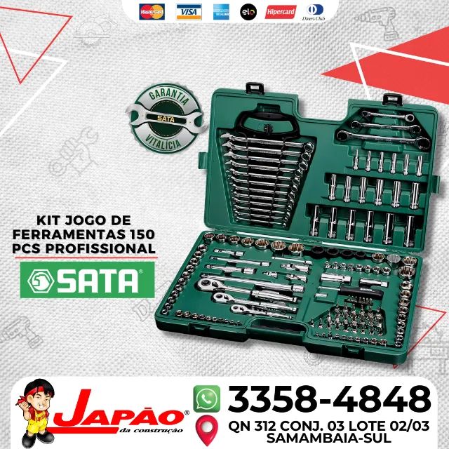 Jogo de ferramentas manuais com 150 peças - ST09510L - ST09510L - Sata