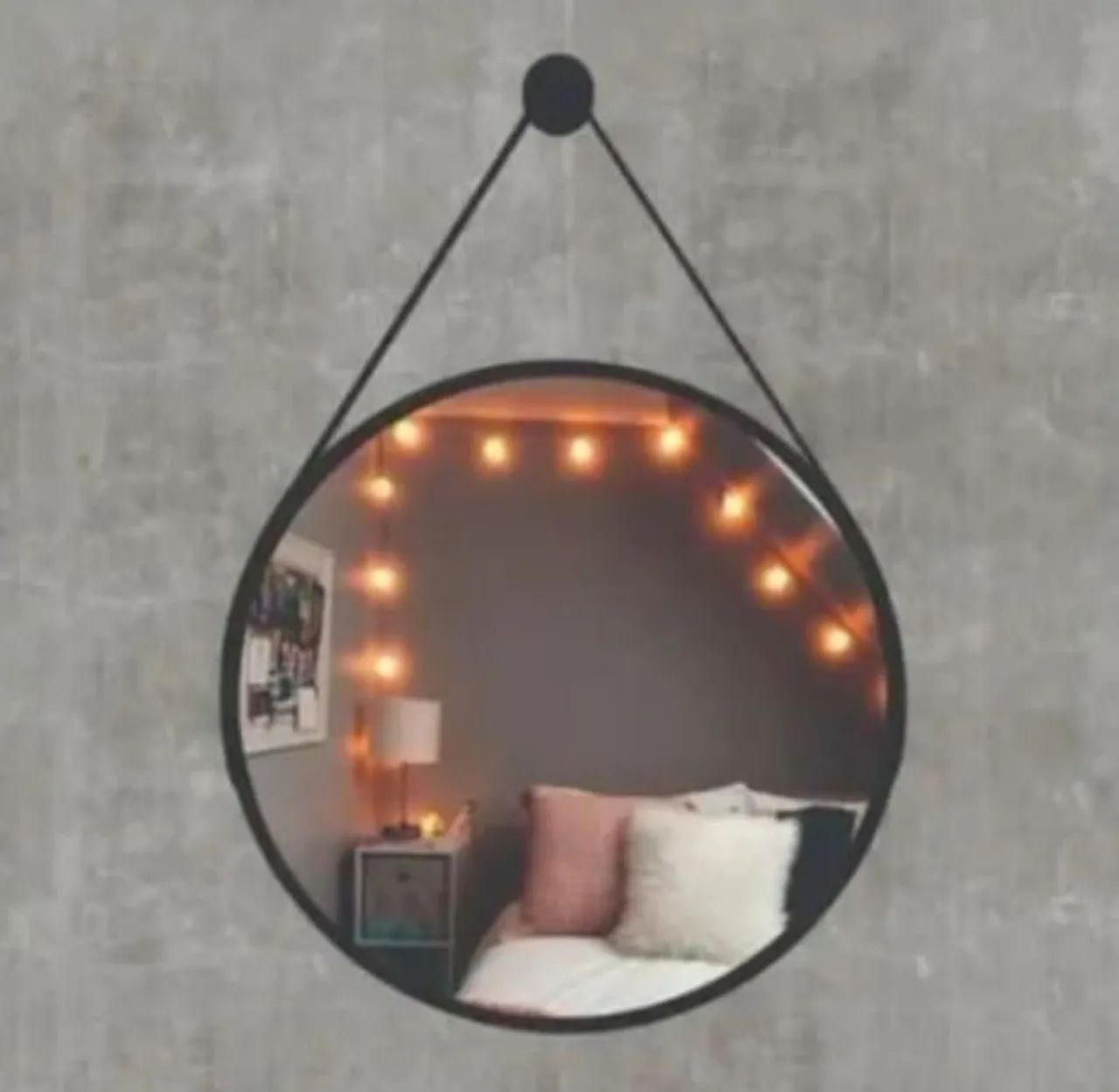 Barato! Espelho Decorativo 45cm Redondo Adnet Com Alça Suspenso + Pino FRETE GRÁTIS***