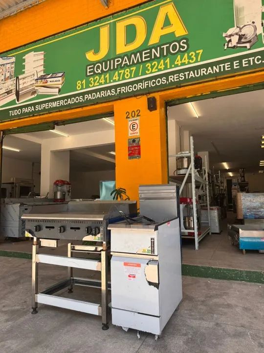 Combo hamburgueria - chapa inox + fritador + cavalete - marca venâncio  - Foto 3