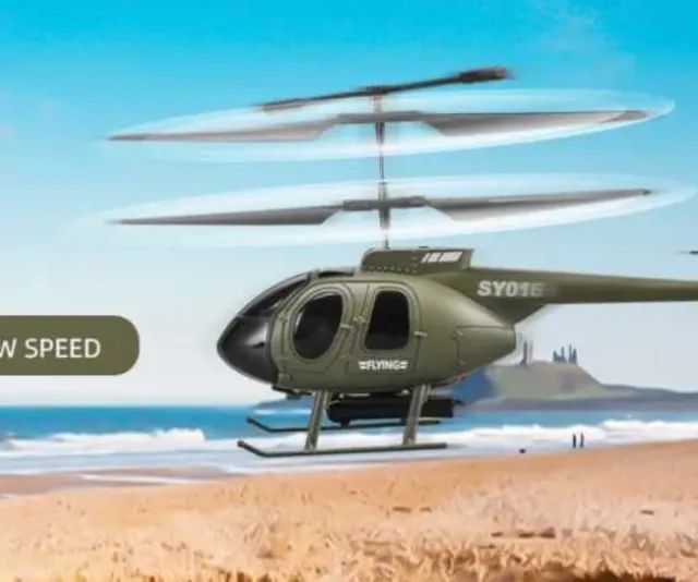 Helicoptero Com Camera S016c Militar Verde - Foto 5