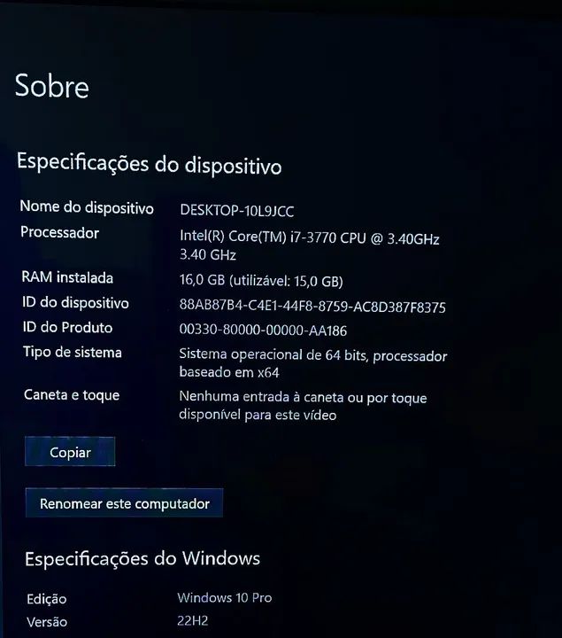 Pc gamer/escritorio com i7 e Windows 10<br>Windows 10 ativado - Foto 6