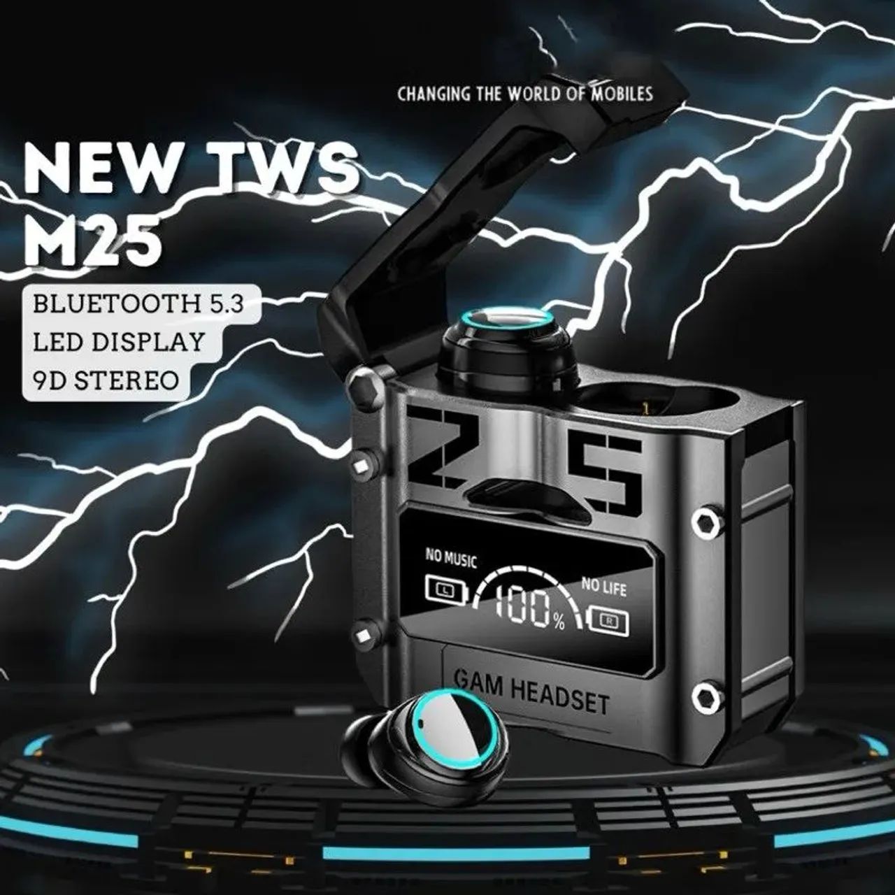 Fones De Ouvido Sem Fio TWS Bluetooth, Touch Control, Redução De Ruído, Estéreo - Foto 2