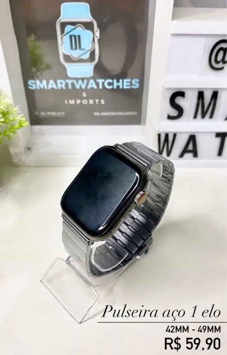 Pulseira Aço 1 Elo para Smartwatches 42mm e 49mm - Nova - Foto 2