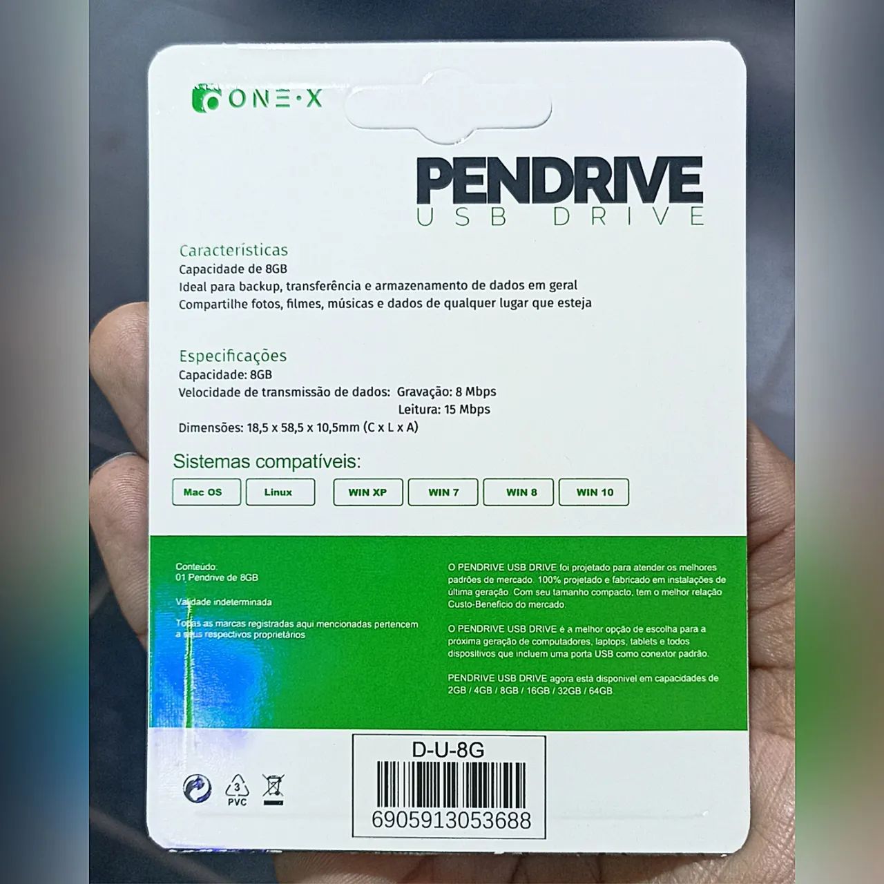 Pendrive 8GB onex (Honestidade e Qualidade Distribuidora JK Eletrônicos) - Foto 2