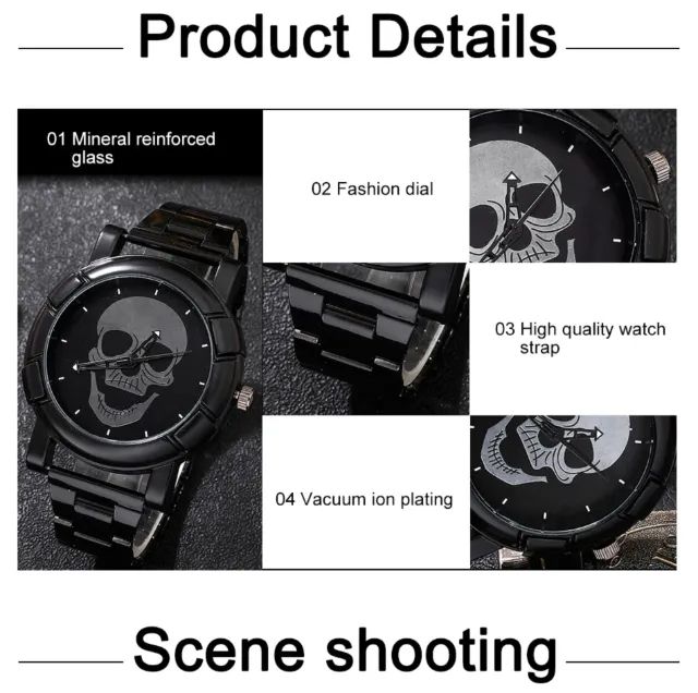 Kit Relógio SkullTime + Pulseiras - Foto 4