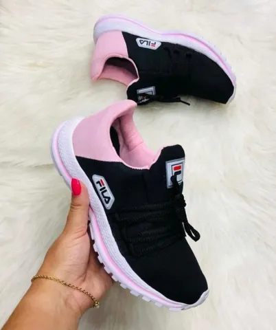 Tenis Fila Preto Rosa