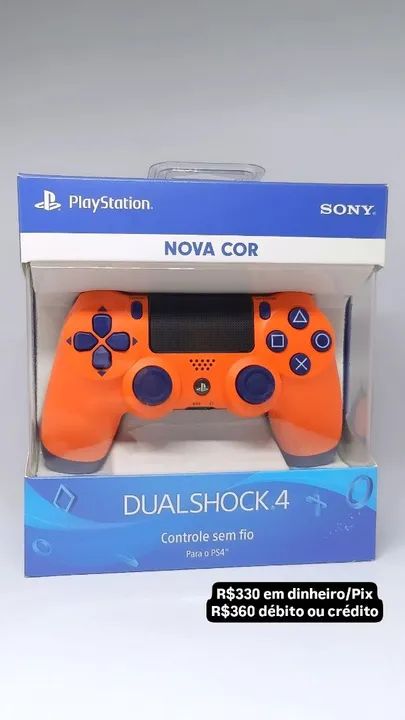 Controle DualShock 4 PS4 Laranja lindíssimo 