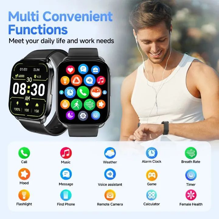 Smartwatch QCY Watch GS tela 2,02" HD IPX8 - Foto 3