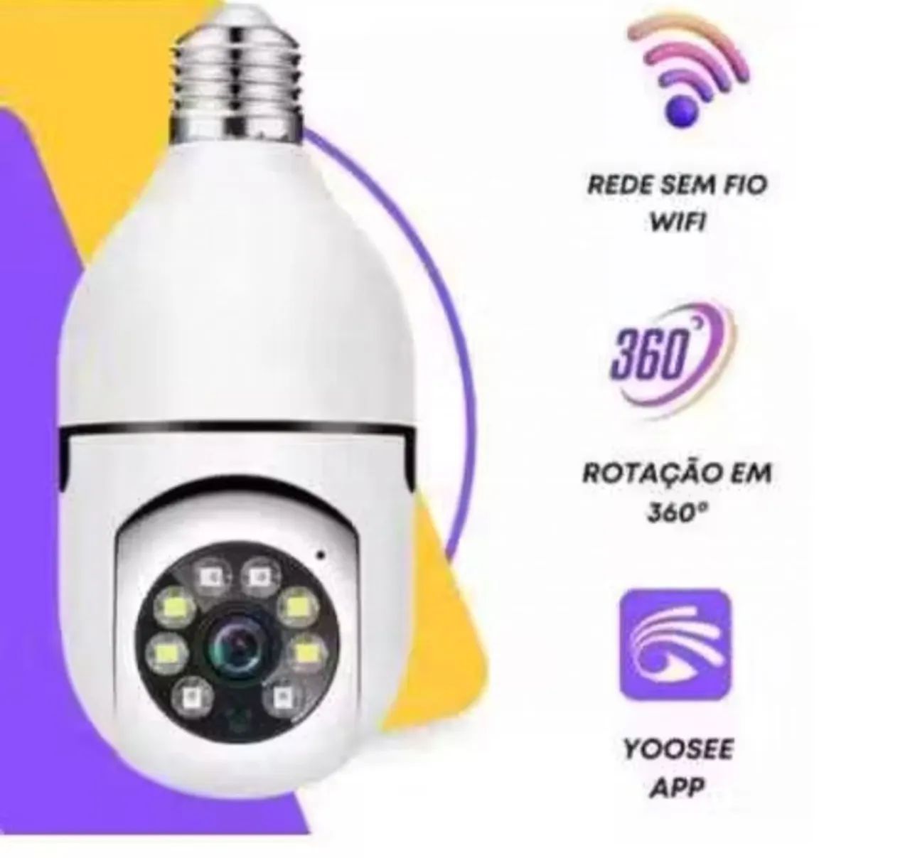 Câmera de segurança a Prova D'água sem fio gira 360 com app Yousee full HD visão noturna.  - Foto 3