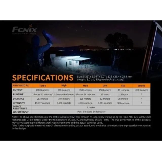 Lanterna Fenix PD36R 1600 Lúmens Bateria 5000 mAh - Foto 2