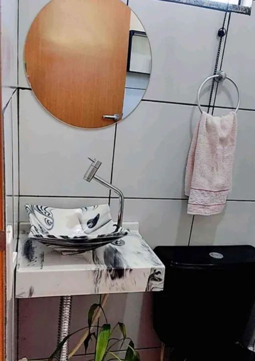 Pia Cuba rajada 29x29 e Bancada rajada 30x45 no mármore sintético para banheiro - Foto 5