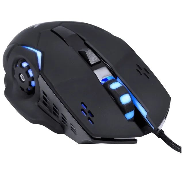 Mouse Gamer Galatica 2400 Dpi Led Azul Cabo Usb 1,8m - Foto 3