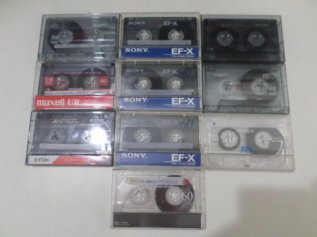 Lote de 10 Fitas K7 para regravar