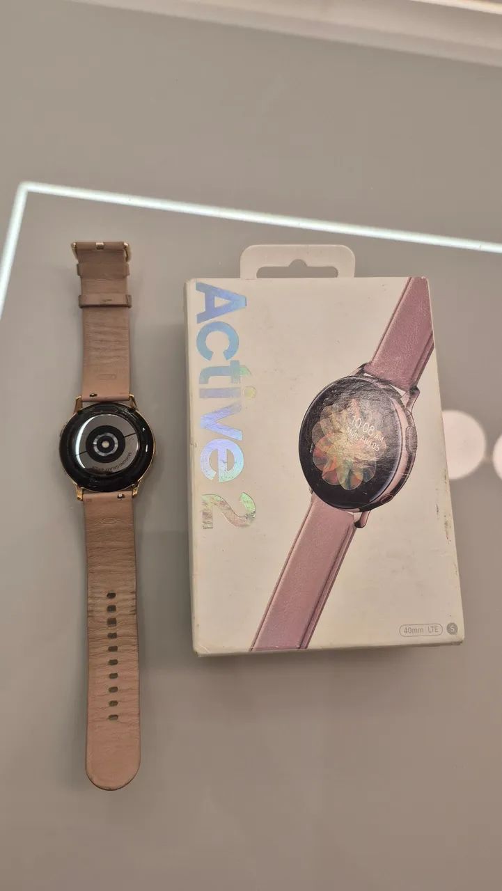 Samsung Galaxy Active 2 Com Pulseira De Couro Rosé Rosa-claro  (Usado) - Foto 3
