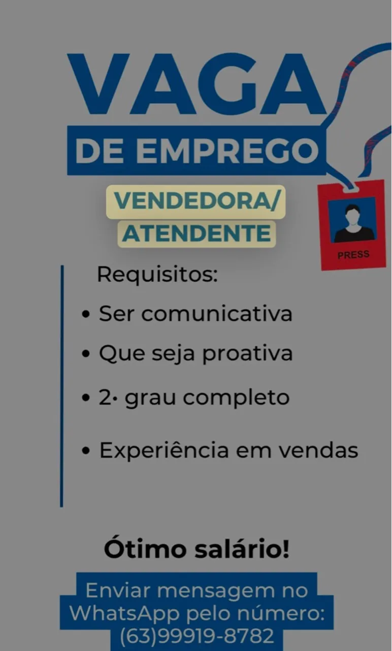 Atendente/ vendedora