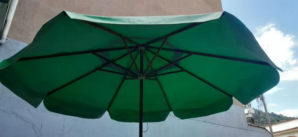 Ombrellone de Madeira, Verde e com Base de ferro - Foto 3