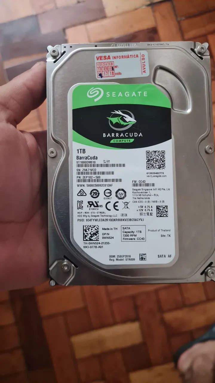 HD Seagate BarraCuda 1TB SATA
