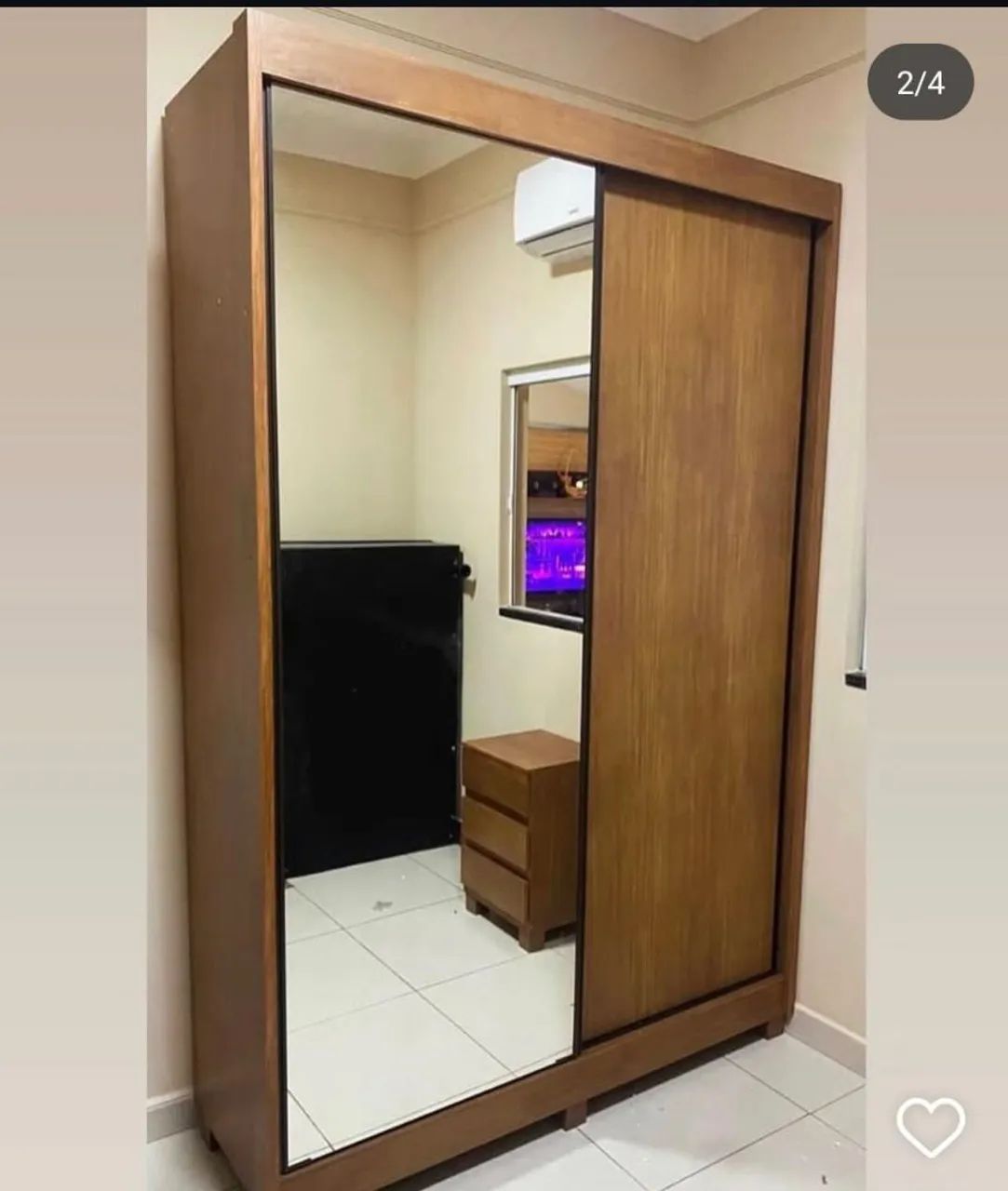 Guarda-Roupa com Portas de Correr e Espelho novo horizonte - Foto 3