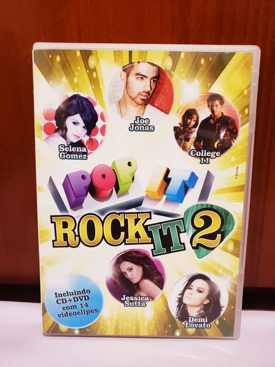 Cd+Dvd Pop it Rock it 2 com Dmei Lovato, Selena gomez, Joe Jonas 