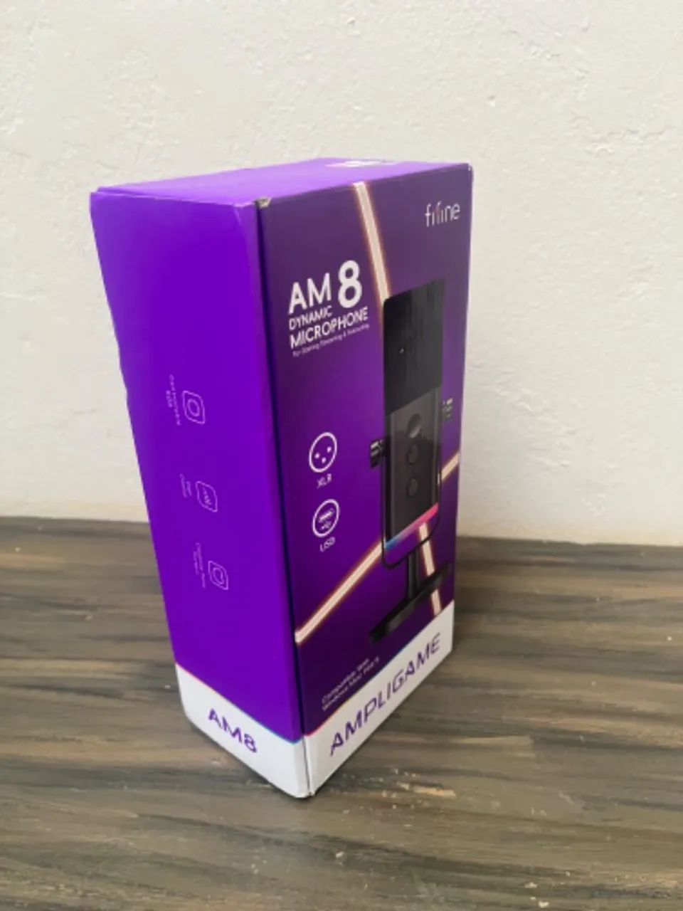 FIFINE Microfone dinâmico USB/XLR com RGB AM8