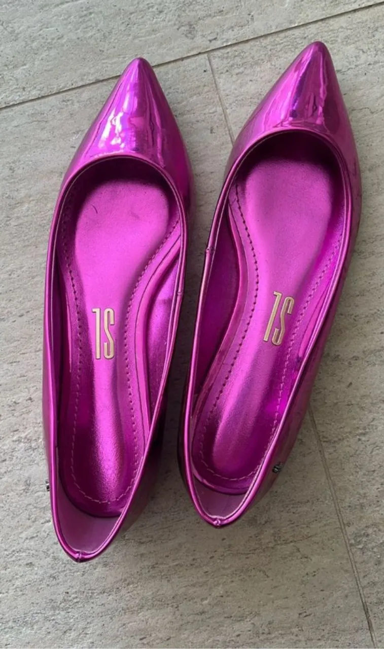 Sapatilha Santa Lolla Metalizadas Rosa tam 38.