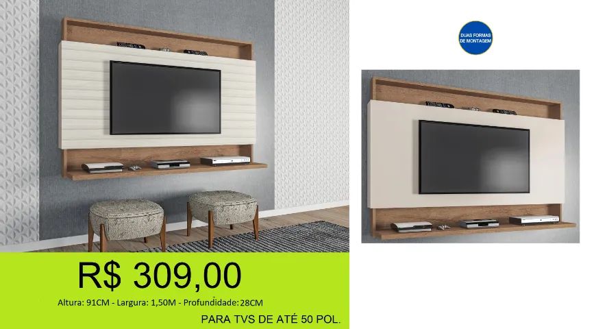 Painel para até 50 polegadas a pronta entrega