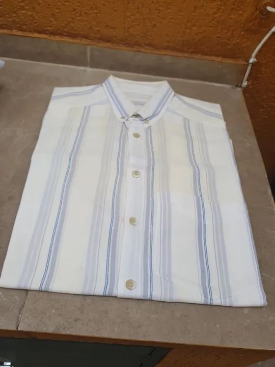 Camisas Mangas Curtas Listradas - Foto 3