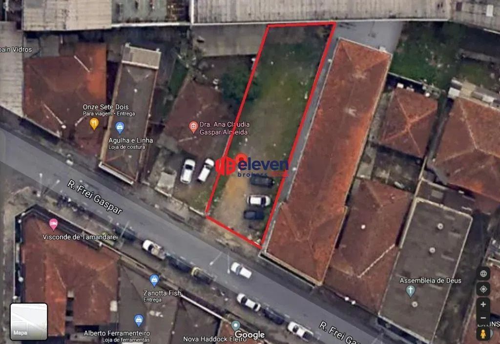Venda terreno na Frei Gaspar em São Vicente