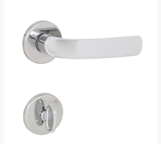 Fechadura Arouca para porta do banheiro cromada 40mm. Nova!