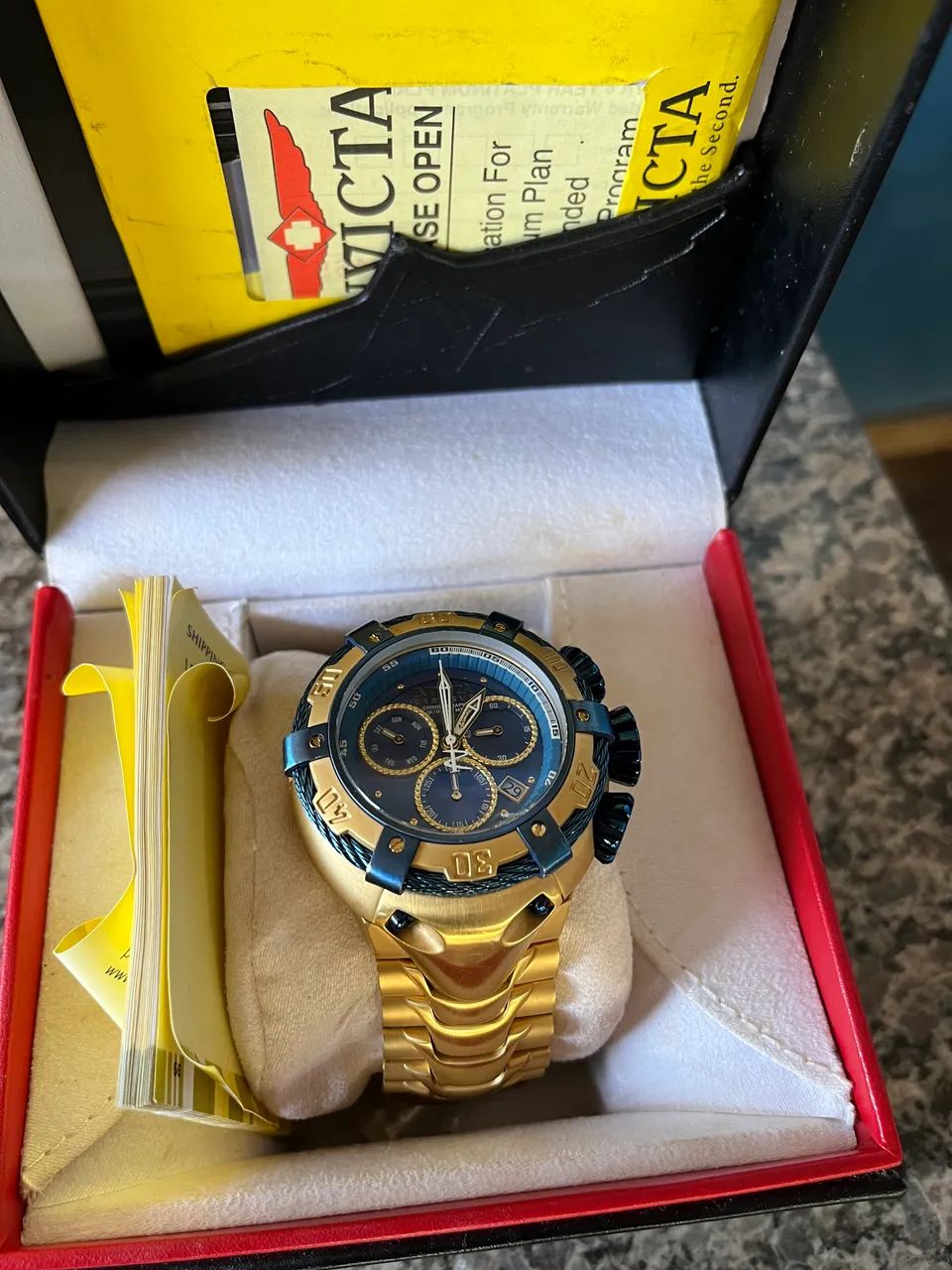 Relógio Invicta Reserve Bolt Zeus Original Banhado a Ouro