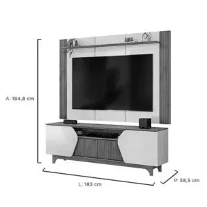 Rack com Painel Helo para Tv Até 60 Polegadas 4 Portas- Entrega Rápida - Foto 2