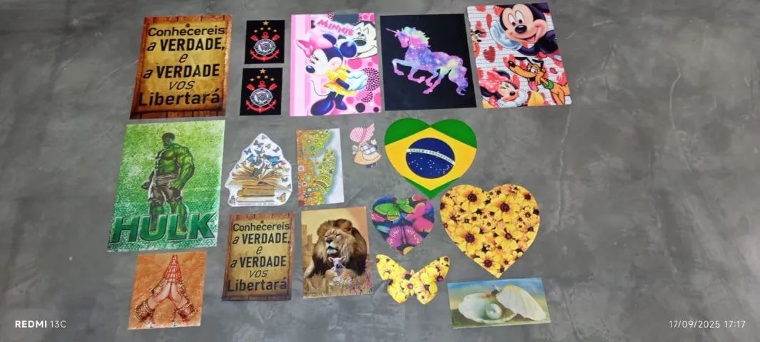 LOTE C/167 ESTAMPAS IMPRESSAS PRONTAS CAMISETA SUBLIMAÇÃO  - Foto 4