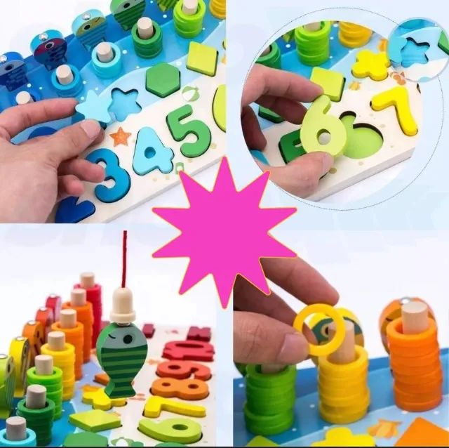 Tabuleiro Brinquedo Pedagógico Para Crianças Em Madeira Montessori - Foto 5