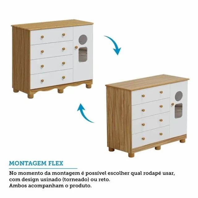 Comoda Tedy 100% MDF - Peroba - Foto 3