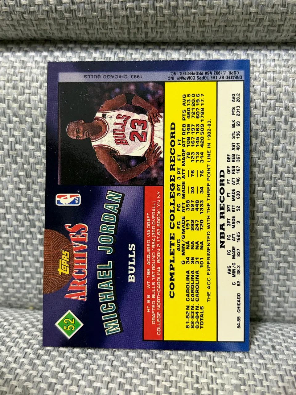 1992-93 Topps Archives #52 Michael Jordan Chicago Bulls - Foto 3