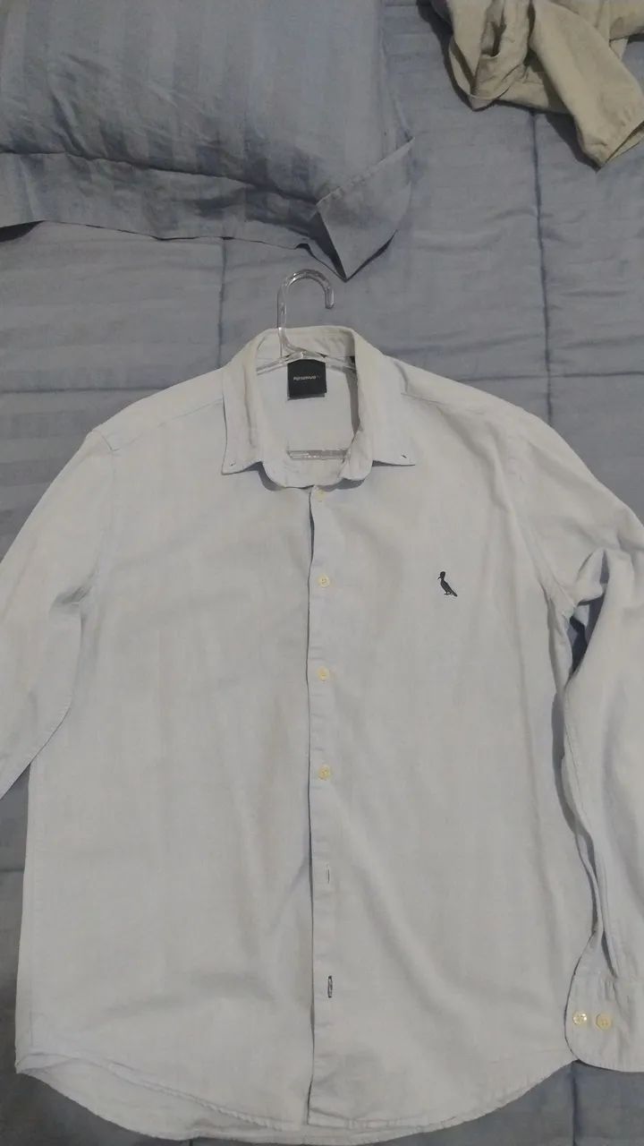 Camisa Manga Longa Azul Claro original reserva  - Foto 3
