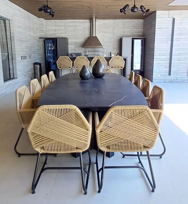 Cadeira e banqueta de corda náutica ( unidade )