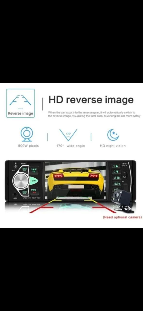 Multimídia 4.1 polegadas com câmera de ré  - Foto 2