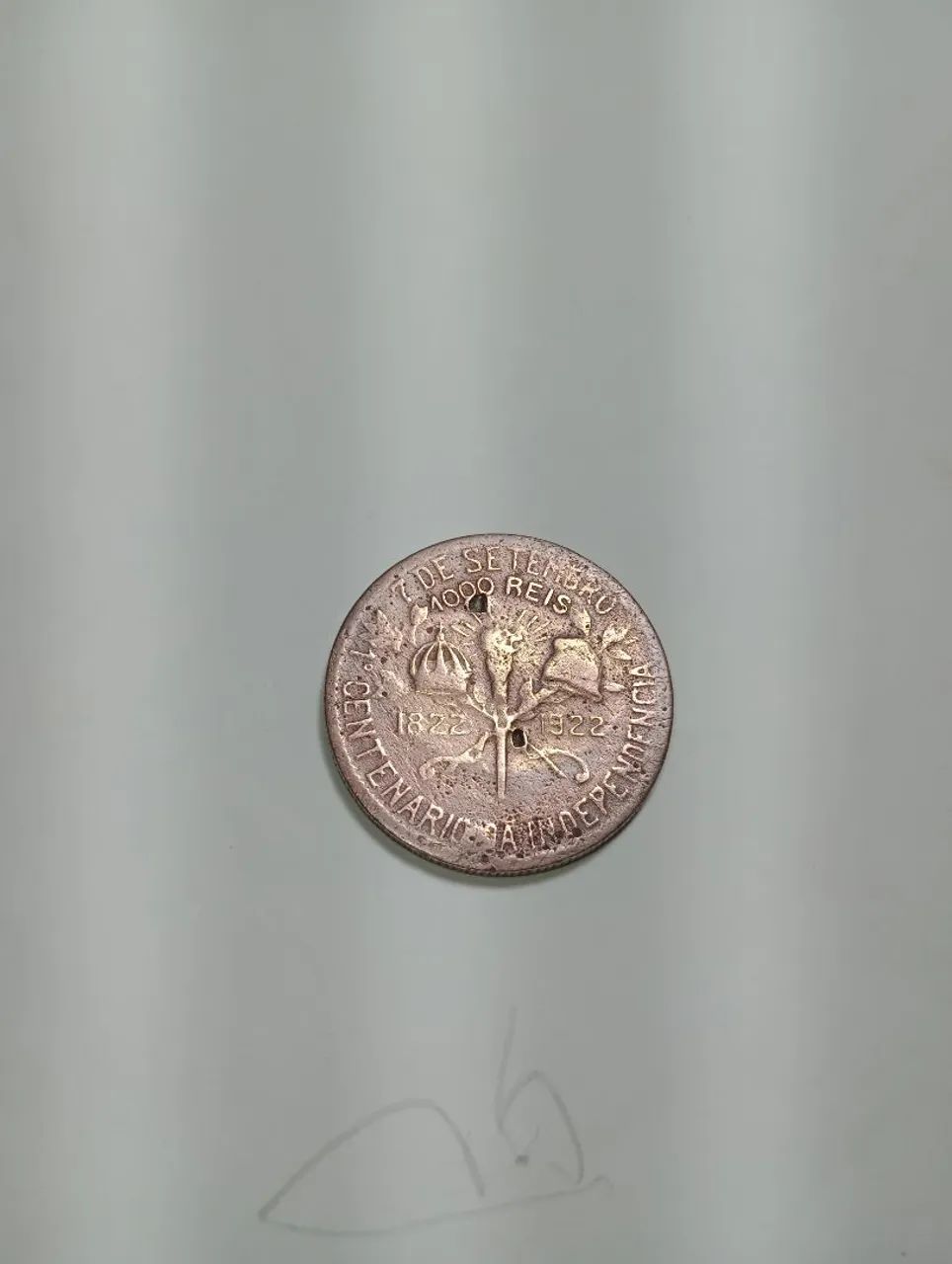 Moeda de 1000 reis de 1922 em comemoração do 1o centenário da independência - Foto 2