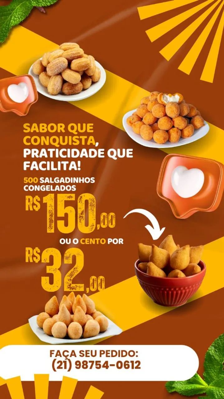 500 Salgadinhos Congelados - Sabor Inigualável e Praticidade!