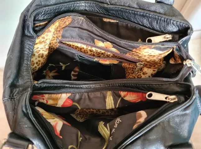 Bolsa em couro com divisórias - Luz da Lua original - Foto 3