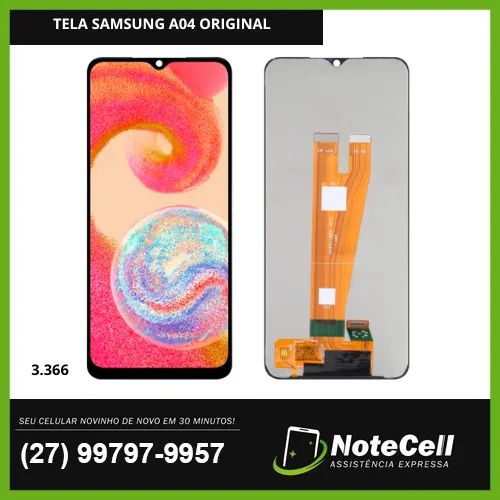 Tela Display Para Samsung A04 Original 3.666 - Instalação Expressa Em 30 Minutos!